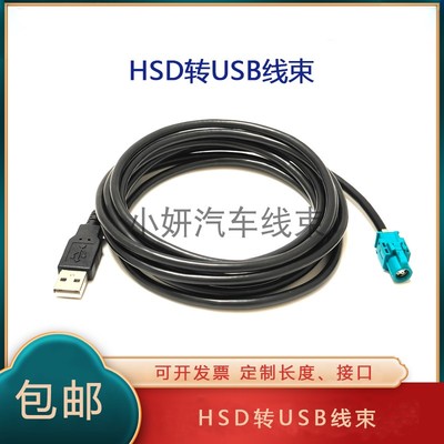 HSD4P芯直母水蓝色转USB2.0A公线