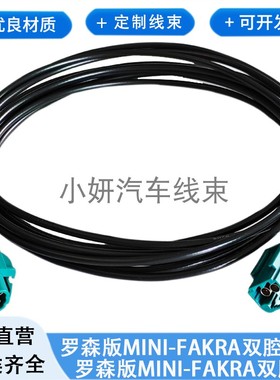 罗森版Mini-Fakra双腔HFM公母Z扣AMS11B-1M4Z5-Z 摄像头连接线束