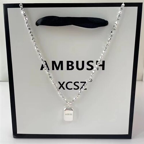 新款AMBUSH项链s925纯银 碎银子素链手链轻奢小方块筛子项链男女