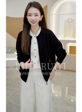 R H  【棒球服扬子纱】W5125秋冬新款60支超细扬子纱拉链毛衣开衫