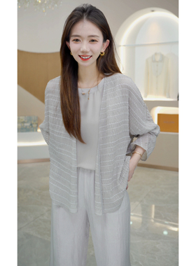 R H 【丝绵横条绸】2025年新款洋气时尚显瘦休闲设计衬衫H952016