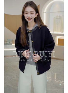 R H 【金扣】13166复古质感休闲显瘦双面羊毛大衣13166