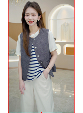 R H【老牛仔】2025春夏新款休闲气质马夹外套H951101