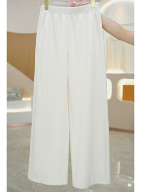 R H 2024秋冬时尚复古休闲中长款高腰窄版直筒休闲裤K3869