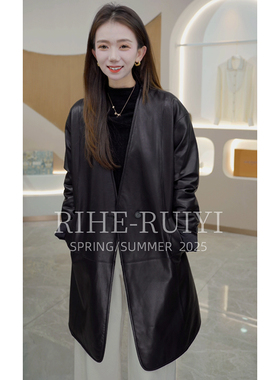 R H 【双面穿】56179复古质感简约显瘦双面双穿绵羊皮棉衣外套