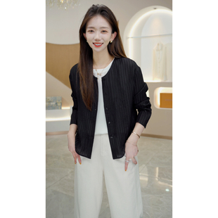 2025新款 折叠绉 时尚 休闲气质纯色桑蚕丝长袖 152S6123 衬衫