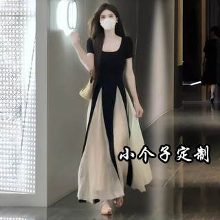 150小个子法式高级感网纱连衣裙女2025夏季新款气质收腰长裙XS145