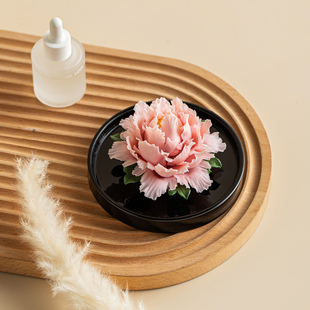 生日礼物伴手礼商务礼品送妈妈闺蜜 陶瓷永生花牡丹香薰摆件礼盒装