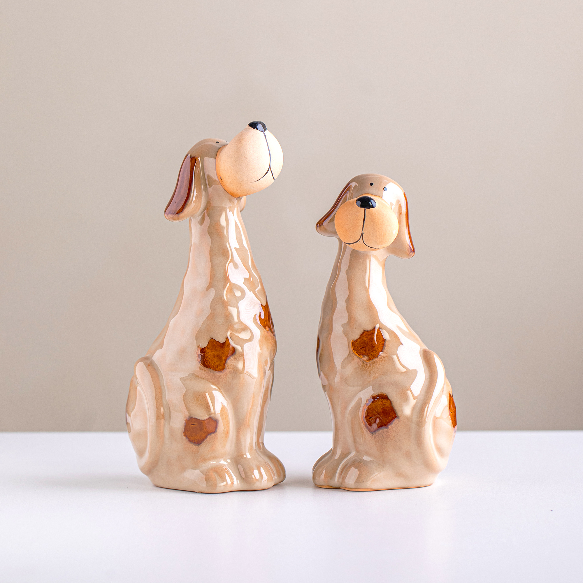 景德镇陶瓷创意小狗摆件手工文创工艺品庭院创意桌面花园装饰摆设