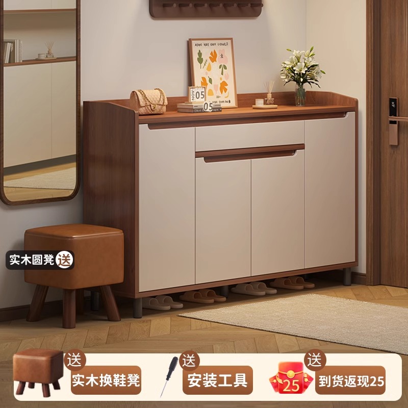 实木芯鞋柜家用门口室内新款2025爆款新中式玄关柜一体储物柜