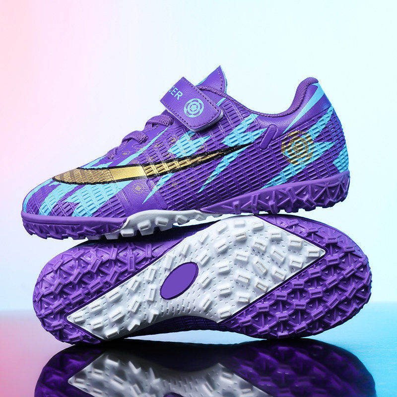 2026新款夏季透气儿童魔术贴足球鞋碎钉男女款中小学生防滑训练鞋