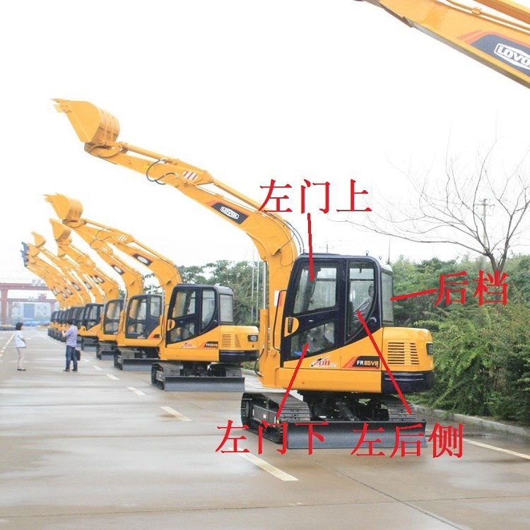 挖掘机玻璃雷沃fr65v8挖机挡风前后挡天窗车门钢化玻璃斗齿防