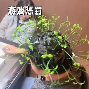 麻将惩罚道具慢羊羊小草发夹子发饰创意整蛊过年家庭聚会游戏道具