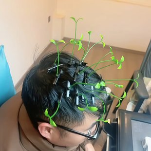 创意头顶长草发夹游戏惩罚道具一根草可爱小豆芽顶夹发卡搞怪头饰