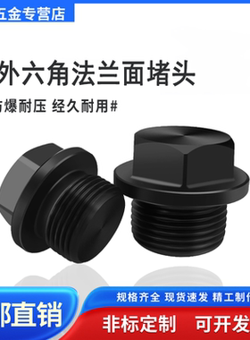 铁外六角法兰面堵头带边碳钢堵M8*1M10M12M14M16G1/8G1/4G3/8G1/2
