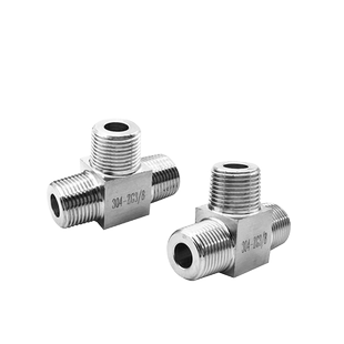 304不锈钢高压内丝 外丝高压 压力表三通仪表转换接头G加厚NPT