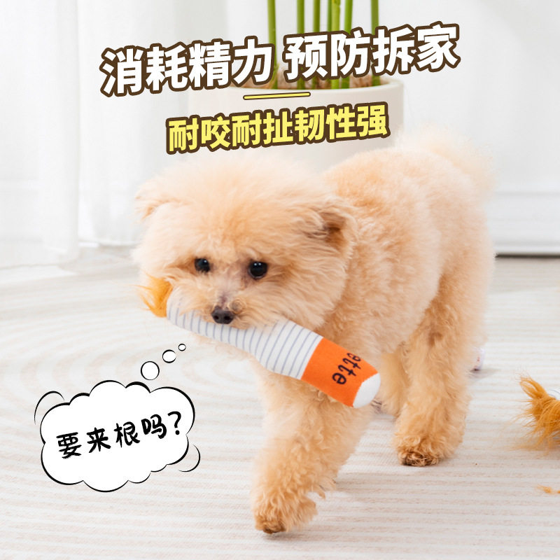 狗狗玩具仿真毛绒发声华子带盒金毛边牧拉布拉多耐咬磨牙互动