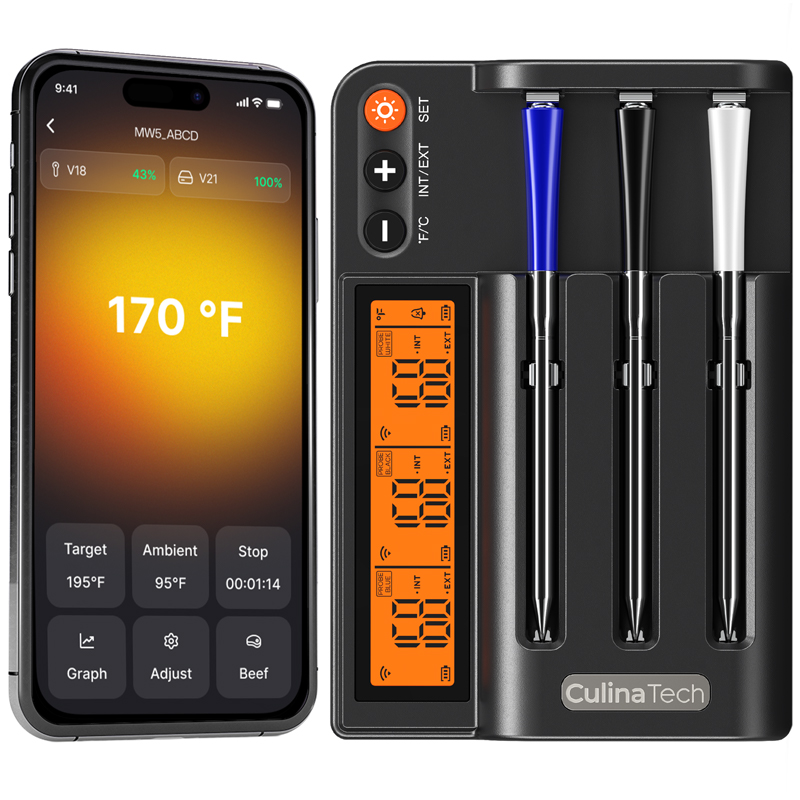 烤箱烤肉探针式温度计三针蓝牙