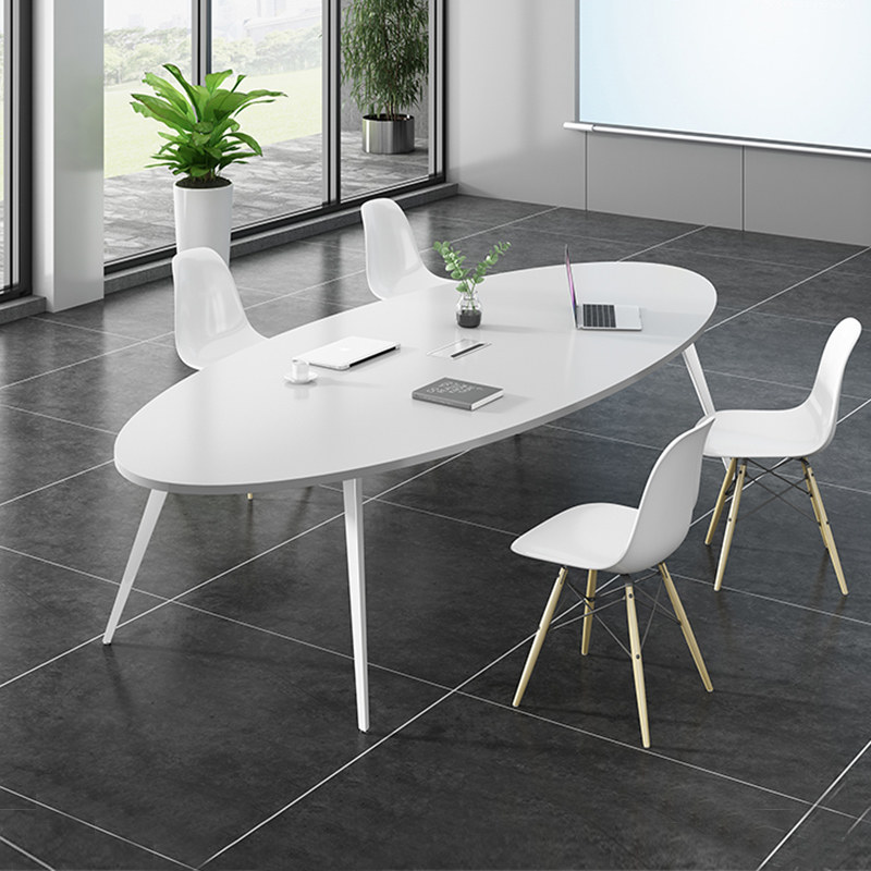 椭圆形会议桌简约现代培训桌时尚长条桌简易办公员工洽谈桌椅组合