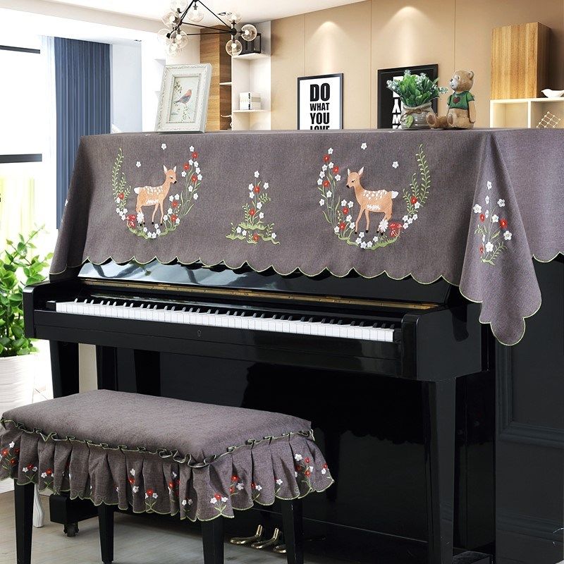 欧式通用钢琴巾盖布丝绒印花电钢琴罩88键半罩防尘套简约田园布艺|ruв категории домашний ткань, пылезащитный защитного покрытия, фортепиано покрытия - от Buy2taobao.com для оказания профессиональной услуги покупки агента Taobao