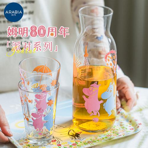 arabia姆明80周年玻璃水杯水壶