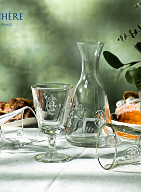 法国进口LAROCHERE鸢尾花玻璃杯透明杯子耐热水杯高脚酒杯水壶女