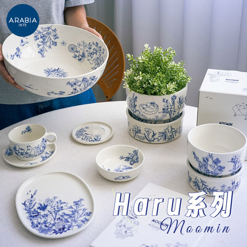 芬兰进口Arabia姆明moomin陶瓷Haru餐具马克杯茶杯碗饭碗盘子骨碟