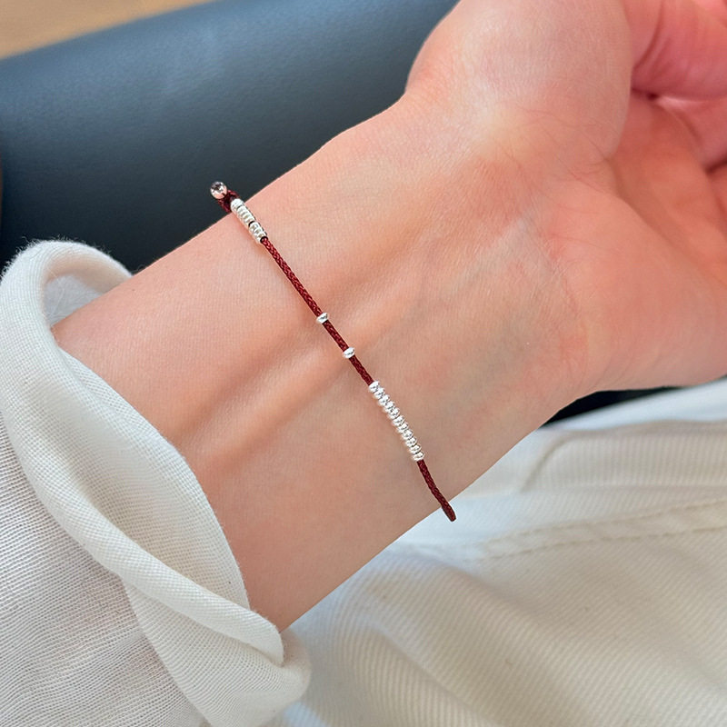 925纯银小圆环手绳手链女简约手工编织设计时尚百搭个性手饰B6709,饰品/流行首饰/时尚饰品新,手链,淘宝优惠券,粉丝福利购,淘宝优惠卷