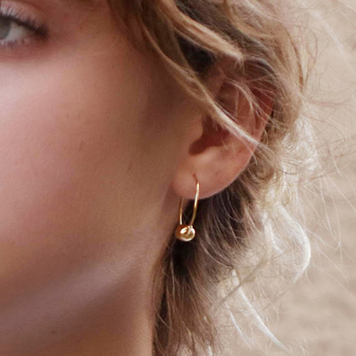 不掉色简约纯银进口14K包金女