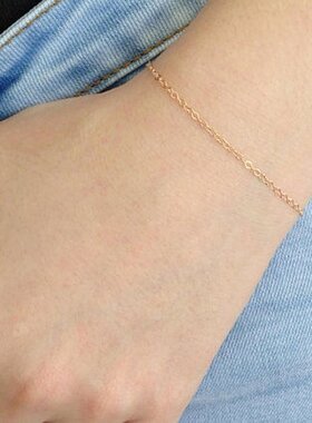 新品手工定制美国14k女极细手链