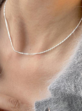 意大利VICENZA波光粼粼锁骨链925纯银项链女轻奢小众可调节裸链女