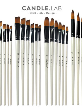 CANDLE.LAB | 石膏蜡烛手绘尼龙毛木杆画笔颜料笔刷6支套装M1