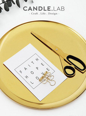 CANDLE.LAB | 北欧风格金色银色圆形大号不锈钢蜡烛托盘收纳盘M1