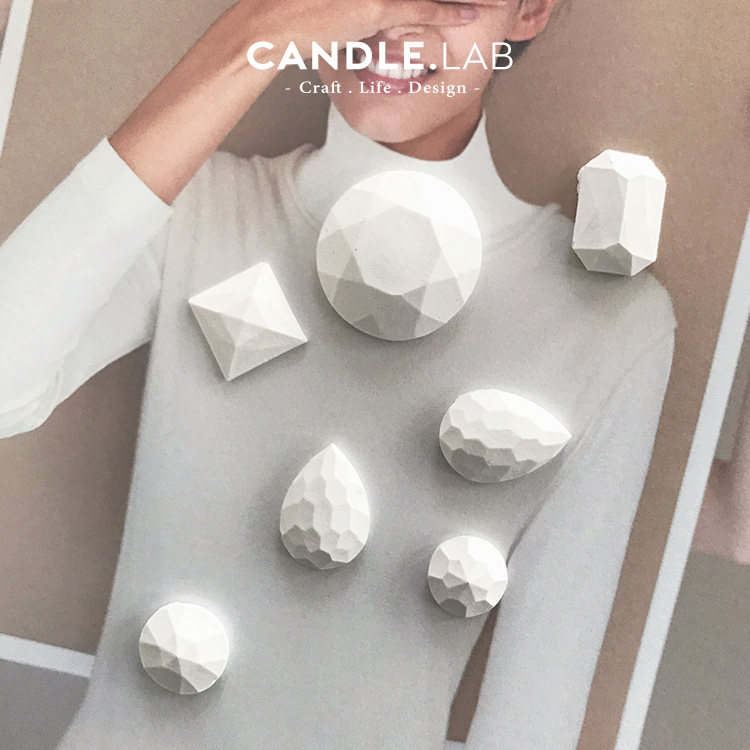 CANDLE.LAB | 圆方水滴宝石DIY香薰石膏蜡烛扩香石手工硅胶模具19