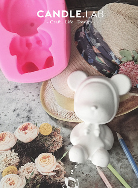 CANDLE.LAB | 帽衫坐姿小熊DIY香薰石膏蜡烛扩香石车载硅胶模具03
