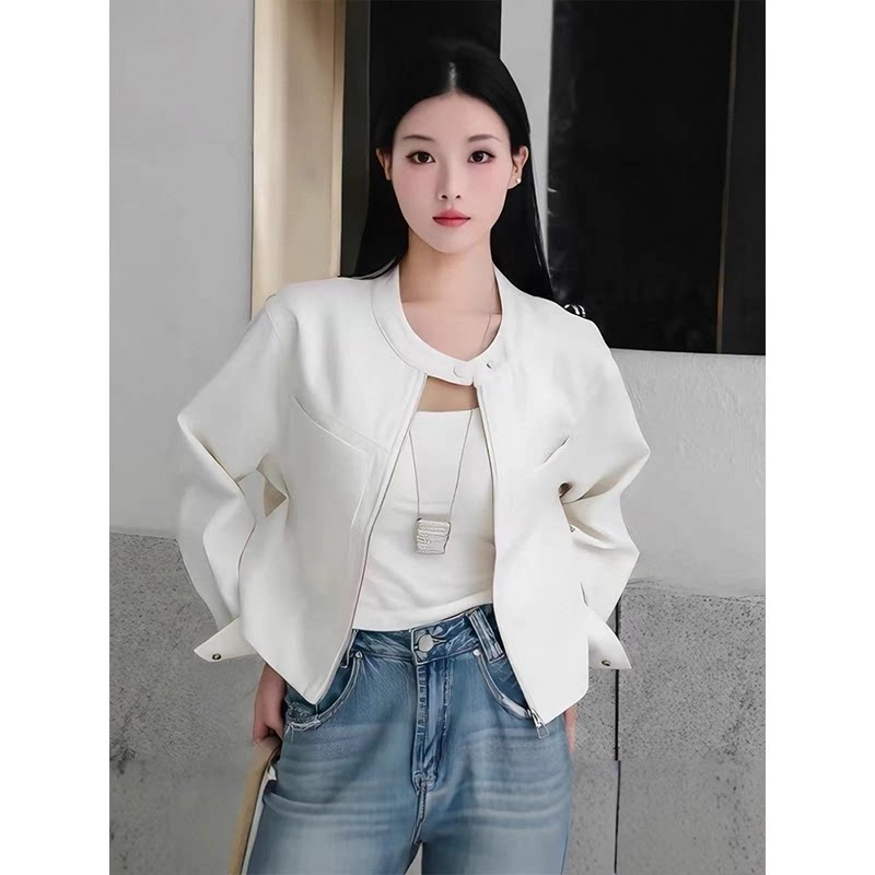 早秋韩系立领短款夹克女小个子