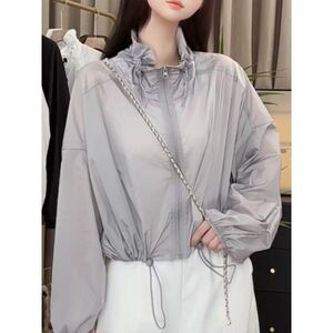 花苞立领防晒服女款防紫外线2026夏季新款宽松百搭轻薄透气防晒衣