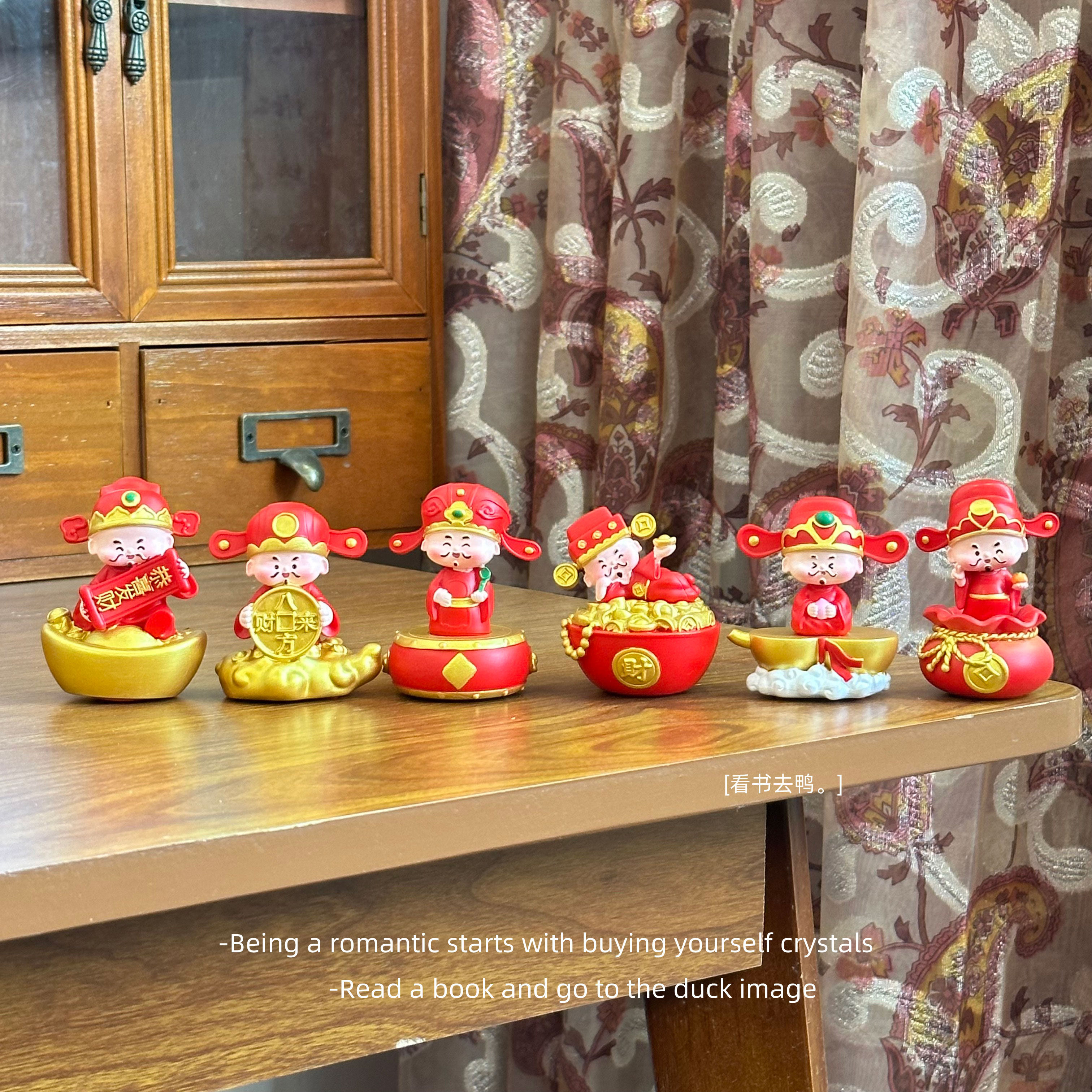 「财来 财从四面八方来」财气盈门创意财神爷车载饰品桌面小摆件