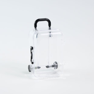 一起来装杂物！透明迷你拉杆箱行李箱收纳盒小物件闲置打包小盒子