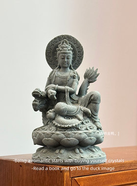 「乘龙护佑 事事皆顺」降龙观音中式禅意装饰造景桌面摆件礼物