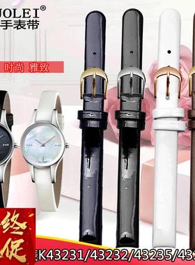 适配CK表带K43231/43232/43235/43236女士真皮手表带10mm针扣表链