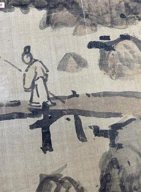 明蓝瑛楚山秋霁图彷古立轴山水国画高清宣纸艺p术微喷装饰装裱