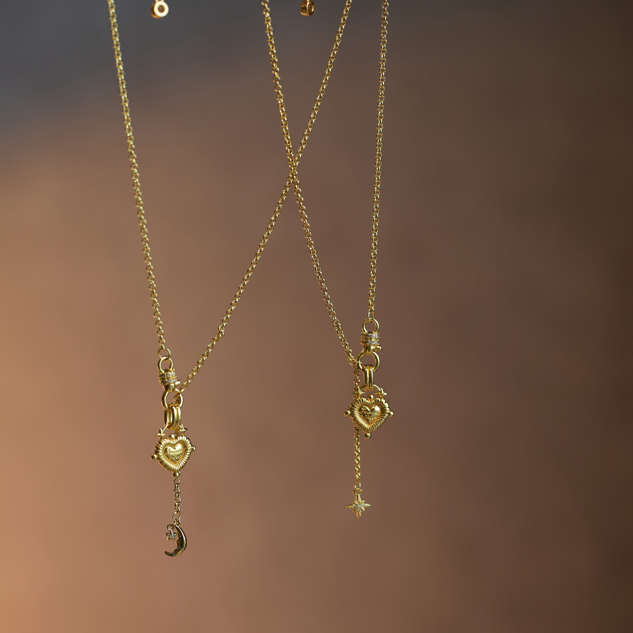 法式复古月亮星星爱心项链女甜美