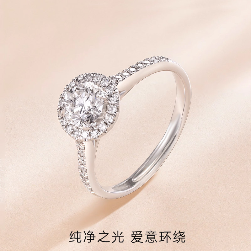s925纯银仿真钻浪漫轻奢求婚戒指