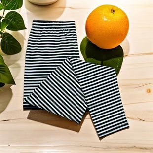 女士新款植物全棉秋裤弹力条纹高腰单裤大码妈妈打底衬裤中老年裤