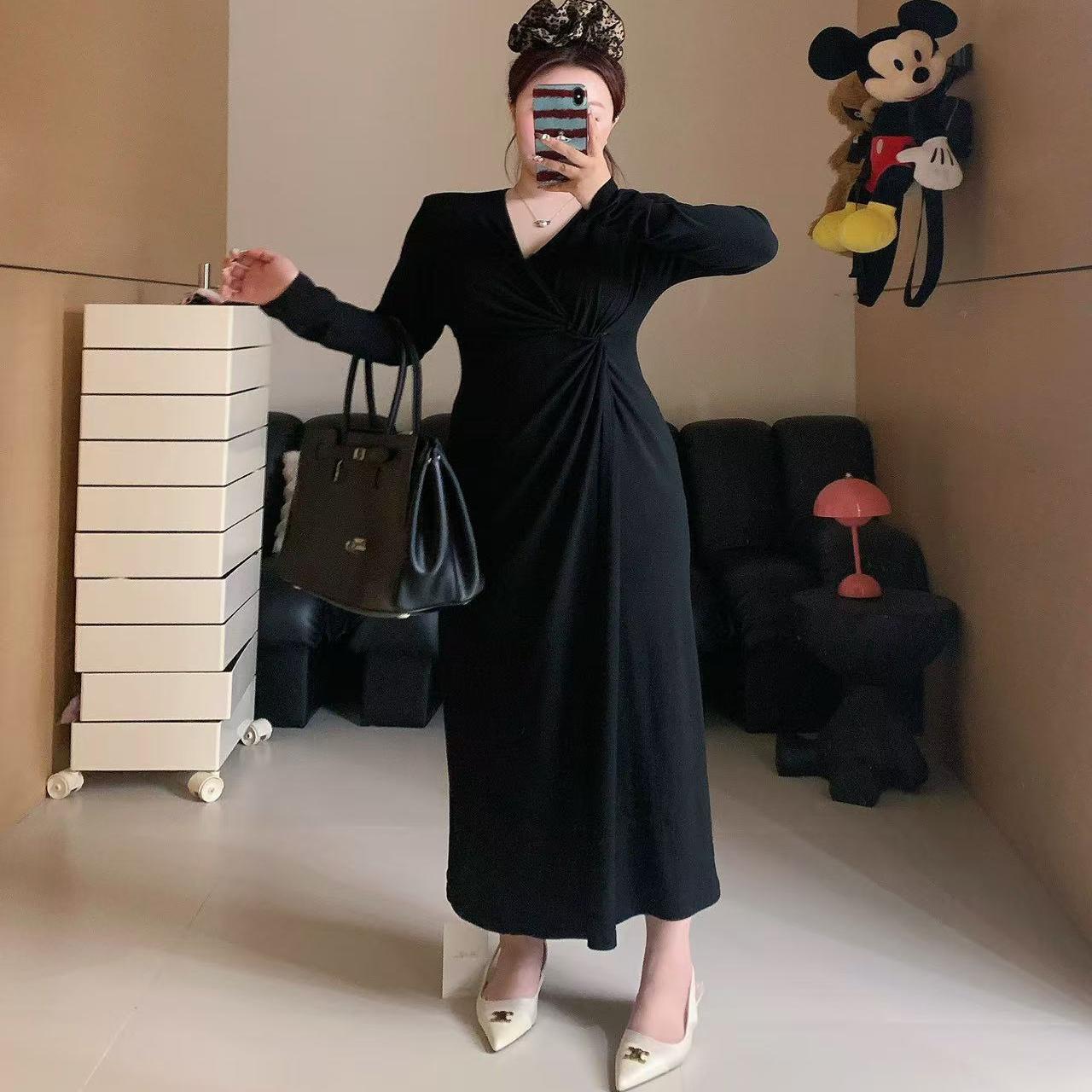 慧芝huizhi 扭结连衣裙 定制款 性感弹力女人收腰扭结打底连衣裙