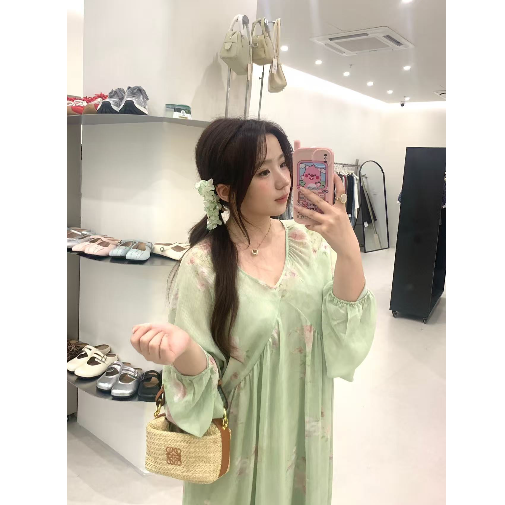 慧芝huizhi HZ137度假连衣裙 定制款 孕妈妈可穿显瘦茶歇连衣裙