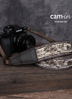 cam-in绣花相机背带复古摄影肩带民族风适用尼康索尼XT5富士X100V