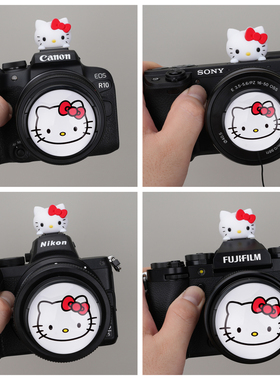 红色凯蒂猫相机镜头盖热靴适用佳能R50富士XT50尼康Z30索尼ZVE-10