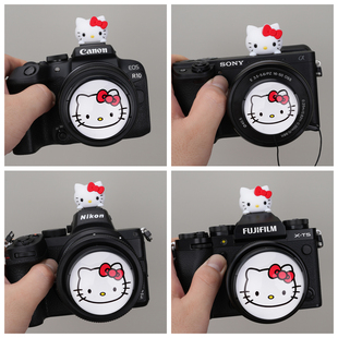 红色凯蒂猫相机镜头盖热靴适用佳能R50富士XT50尼康Z30索尼ZVE